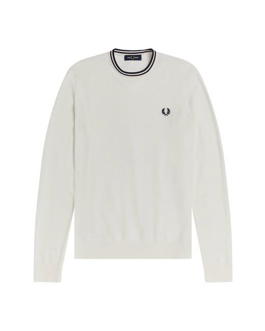 Knitwear > round-neck knitwear Fred Perry pour homme en coloris White