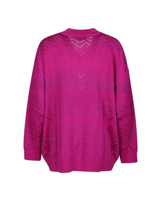 Missoni Pink V-Neck Knitwear