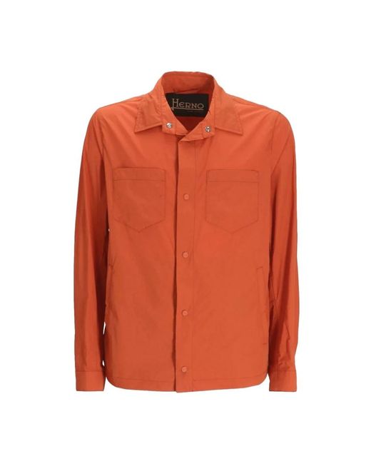 Herno Orange Casual Shirts for men