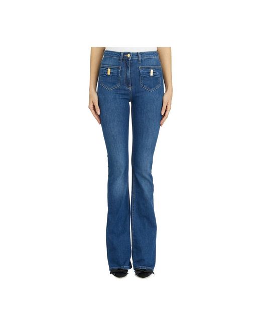 Elisabetta Franchi Blue Bootcut Jeans