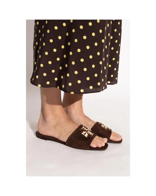 Tory Burch Brown Sliders