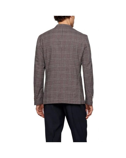 HUGO Slim Fit Check Jacket in het Brown voor heren