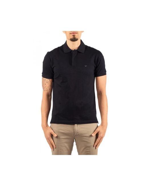 Emporio Armani Black Polo Shirts for men