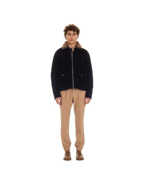 Moorer Black Faux Fur & Shearling Jackets for men