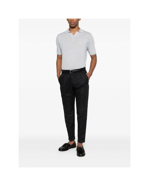 PT Torino Black Slim-Fit Trousers for men