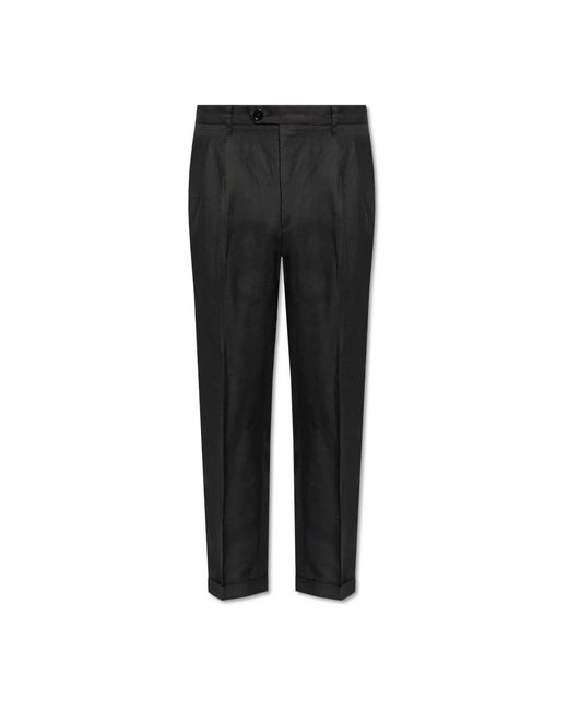 Pantaloni con piega incrociata sul davanti di AllSaints in Black da Uomo