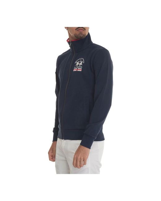 La Martina Bestickter zip-sweatshirt in Blue für Herren