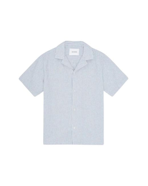 Les Deux Blue Short Sleeve Shirts for men