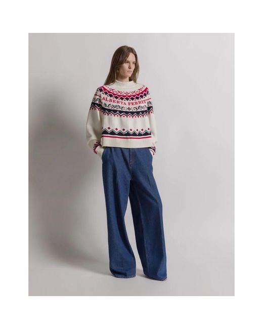 Alberta Ferretti Blue Wide Jeans