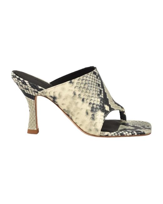 Erika Cavallini Semi Couture Metallic Heeled Mules
