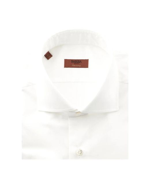 Barba Napoli White Formal Shirts for men