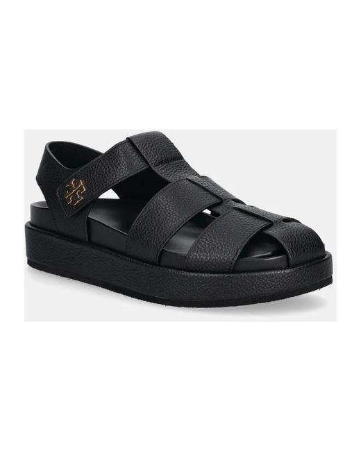 Flat Sandals Tory Burch en coloris Black