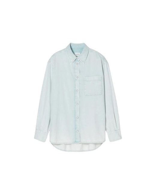 Closed Overhemden ,Blauw ,Denim Eco-Denim Oversized Shirt Met Hoornknopen in het Blue