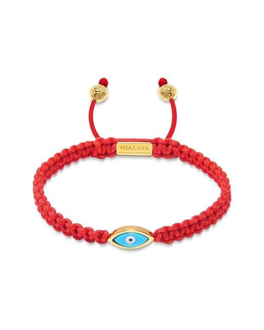Nialaya #39;S String Bracelet With Evil Eye in het Red voor heren