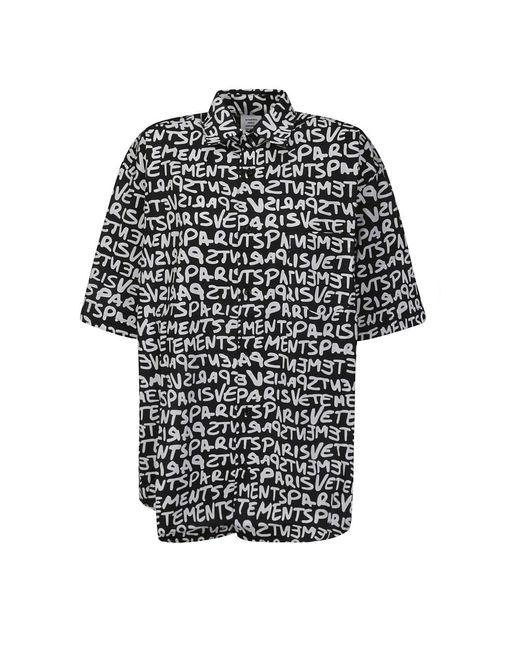 Vetements Black Short Sleeve Shirts for men