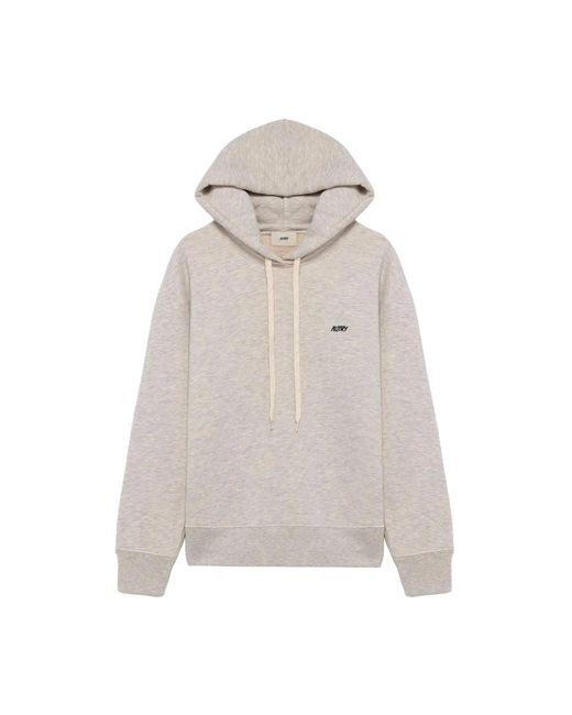 Autry Hoodies & Sweatvesten ,Grijs ,Katoen Hoodie Met Geborduurd Logo in het Gray voor heren