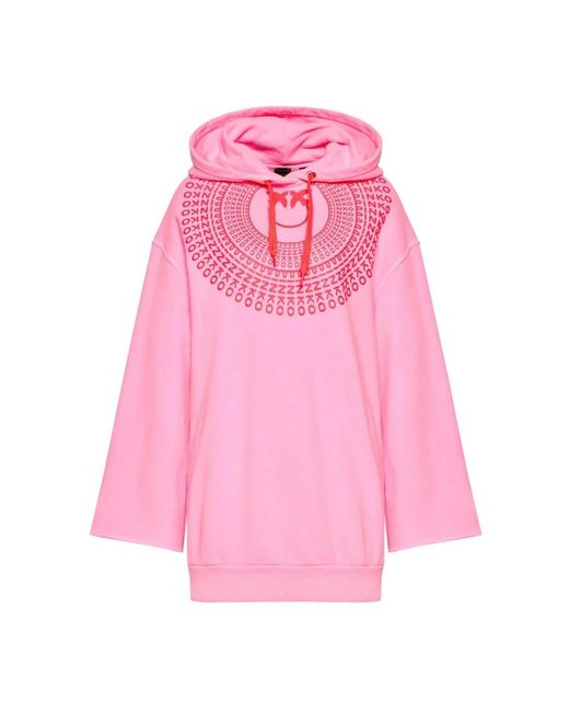 Pinko Pink Geprägtes kapuzenkleid aus baumwolle o