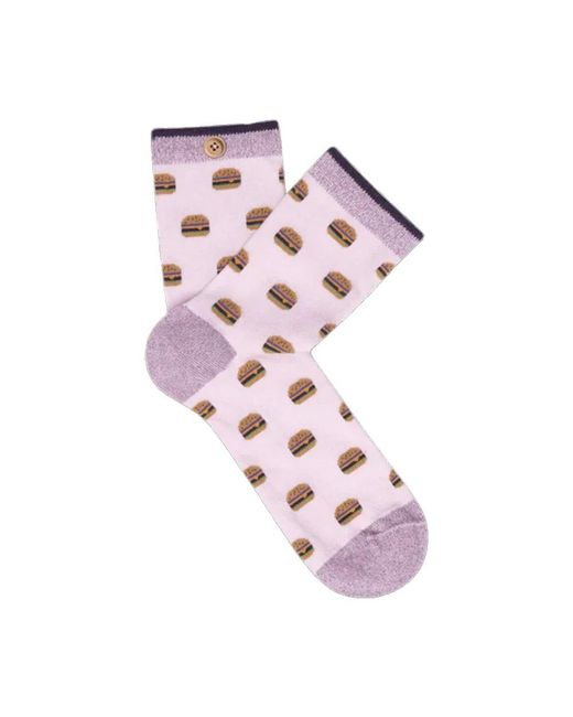 Cabaïa Purple Glitzernde Rosa Sockenset