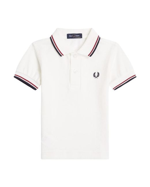 Fred Perry Tops ,Wit ,Katoen My First Twin Tipped Shirt Sy 1225 in het White voor heren