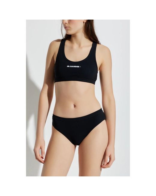 Jil Sander Badmode ,Zwart ,Bikini Broekje in het Blue