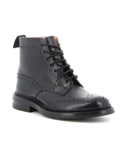 Tricker's Black Lace-Up Boots for men
