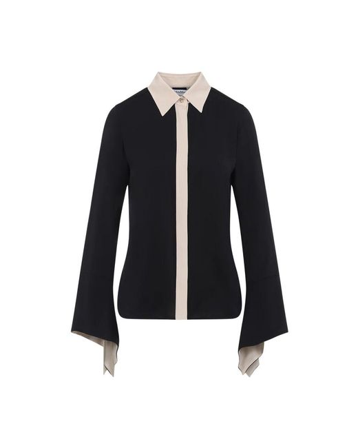Max Mara Black Bicolor hemd in schwarz