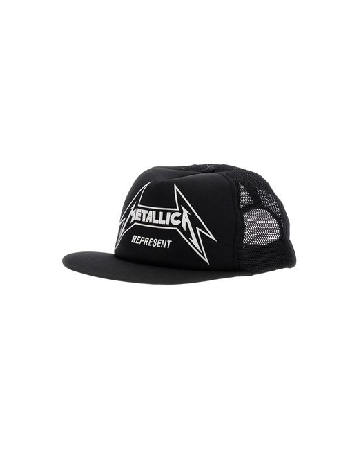 Cappello Da Baseball Con Maxi Logo Sul Fronte di Represent in Black da Uomo