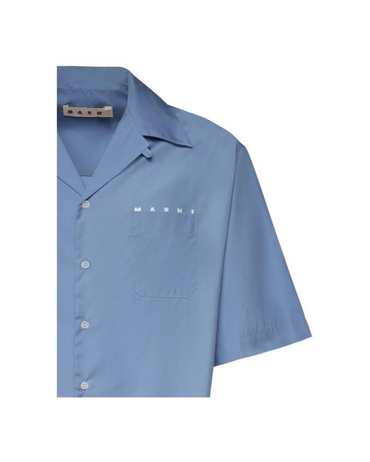 Marni Blue Short Sleeve Shirts for men