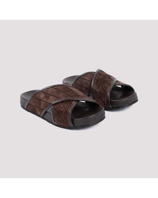 Bottega Veneta Braune wildleder criss cross sandalen in Brown für Herren