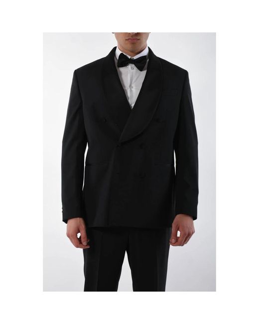 Paoloni Black Double Breasted Suits for men