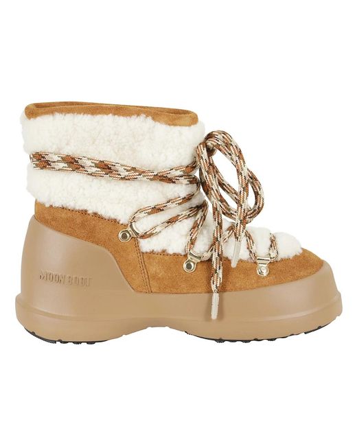 Moon Boot Natural Shearling Whisky Stiefel