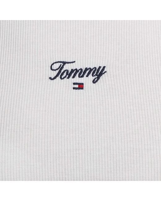 Tommy Hilfiger White Slim script tank top