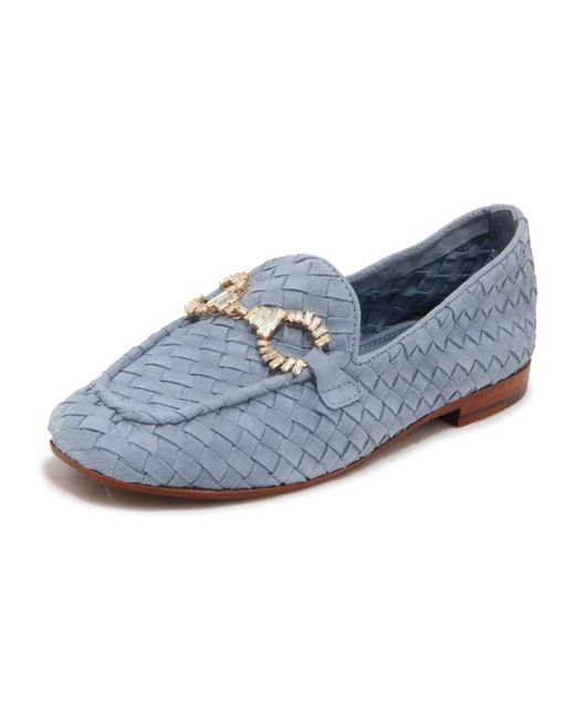 Emanuélle Vee Blue Carol Suede Loafer