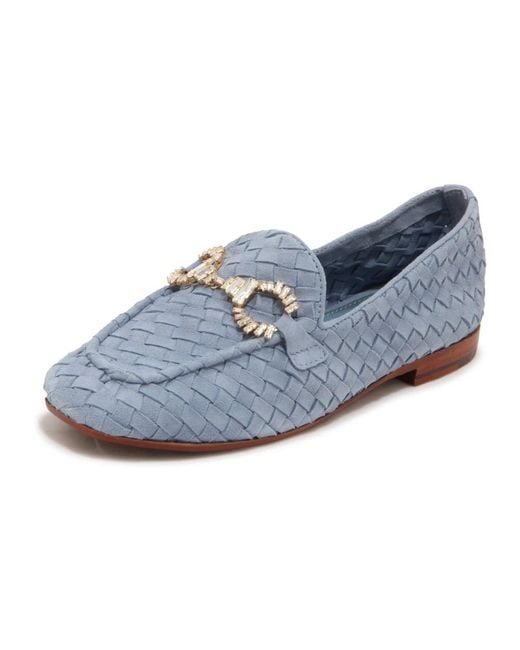Emanuélle Vee Blue Carol Suede Loafer