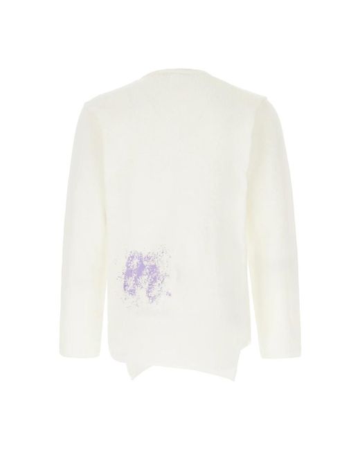 Comme des Garçons White Round-Neck Knitwear for men