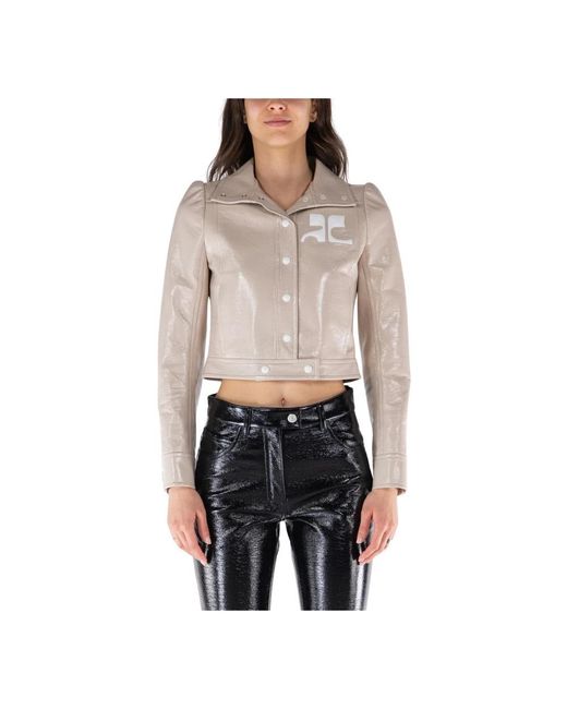Courreges Gray Leather Jackets