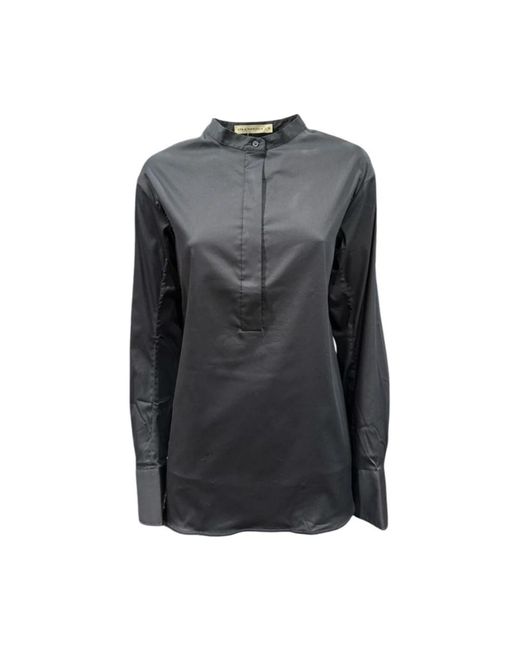 Lis Lareida Overhemden ,Blauw ,Katoen Nura Blouse Ronde Hals Klassieke Lengte in het Black