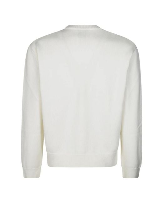 Casablanca White Round-Neck Knitwear for men