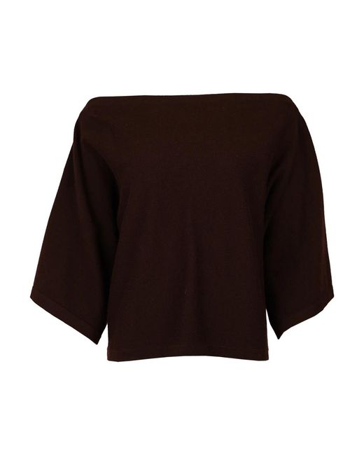 Round-Neck Knitwear March23 de color Brown