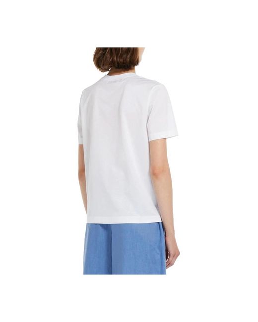 Max Mara Blue Obliqua kurzarm jersey t-shirt