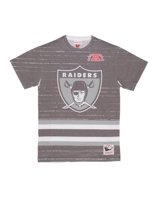 Mitchell & Ness Tops ,Veelkleurig ,Katoen Oakland Raiders Nfl Jumbotron Tee in het Gray voor heren