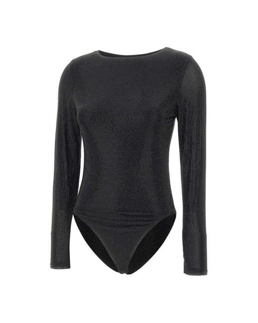Twentyfourhaitch Tops ,Zwart ,Polyester Arches Bodysuit in het Black