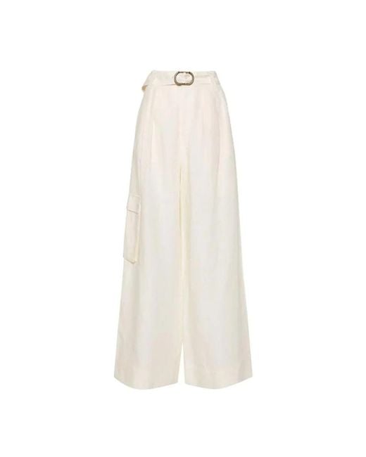 Twin Set White Wide Trousers