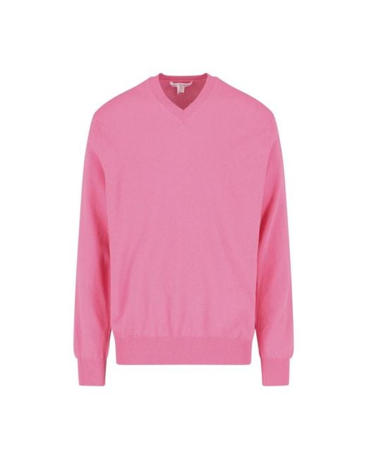 Comme des Garçons Pink V-Neck Knitwear for men