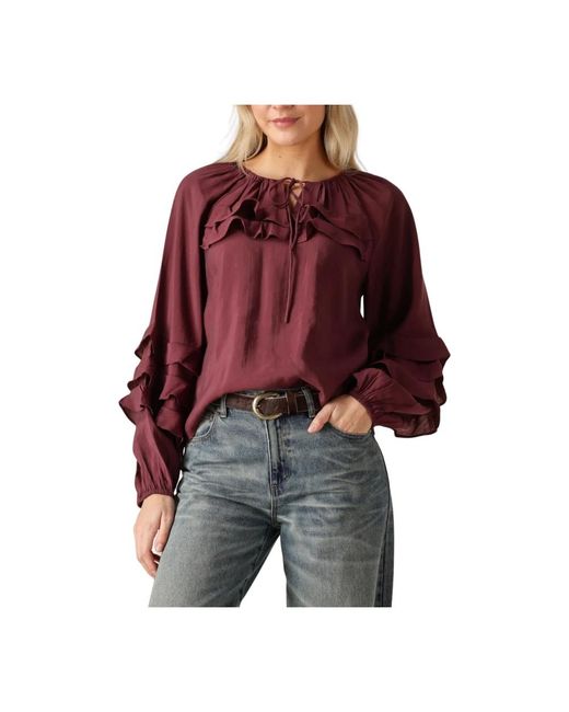 Y.A.S Overhemden ,Rood ,Polyester Yastemura Ls Top in het Red