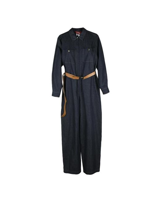 Max Mara Jumpsuits & Playsuits ,Blauw ,Katoen Ufo Jumpsuit in het Blue