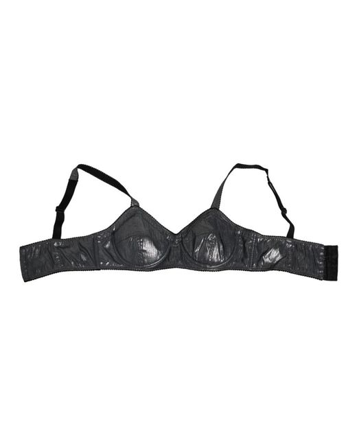 Dolce & Gabbana Ondergoed ,Zwart ,Zijden Balconette Beha Donkergrijs in het Black