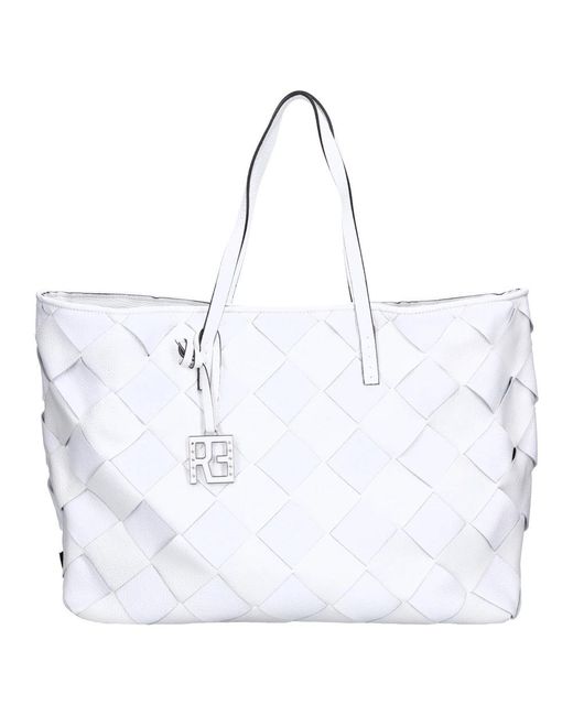 Rebelle White Shopping Bags