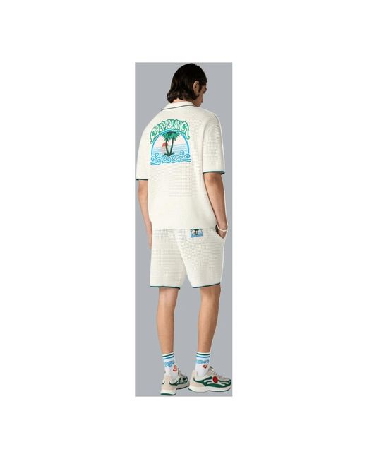 Casablanca White Short Sleeve Shirts for men