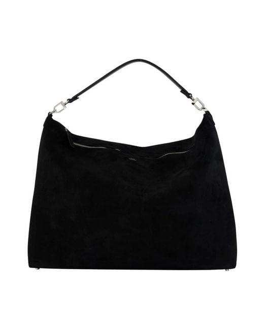Totême  Black Schwarze Leder-Shopper-Tasche Mit Magnetverschluss